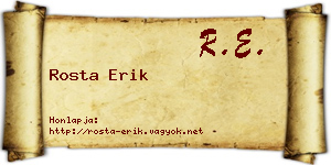 Rosta Erik névjegykártya